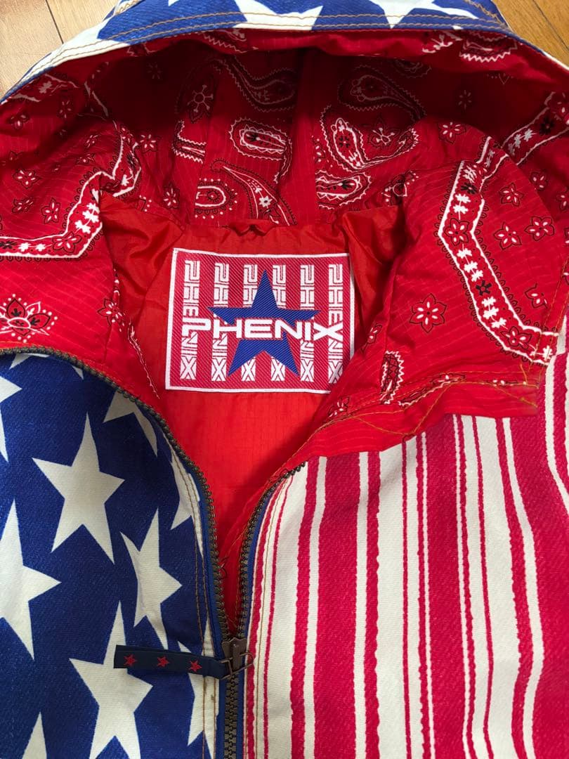 PHENIX スノボーウェア 上着 星条旗・ペイズリー柄 LL