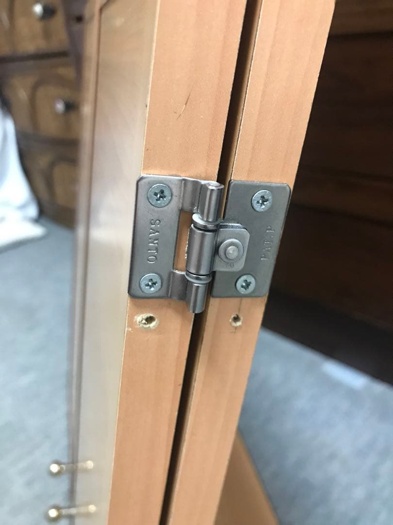 三面鏡　卓上　折りたたみ式　木製