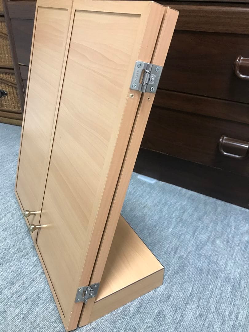 三面鏡　卓上　折りたたみ式　木製