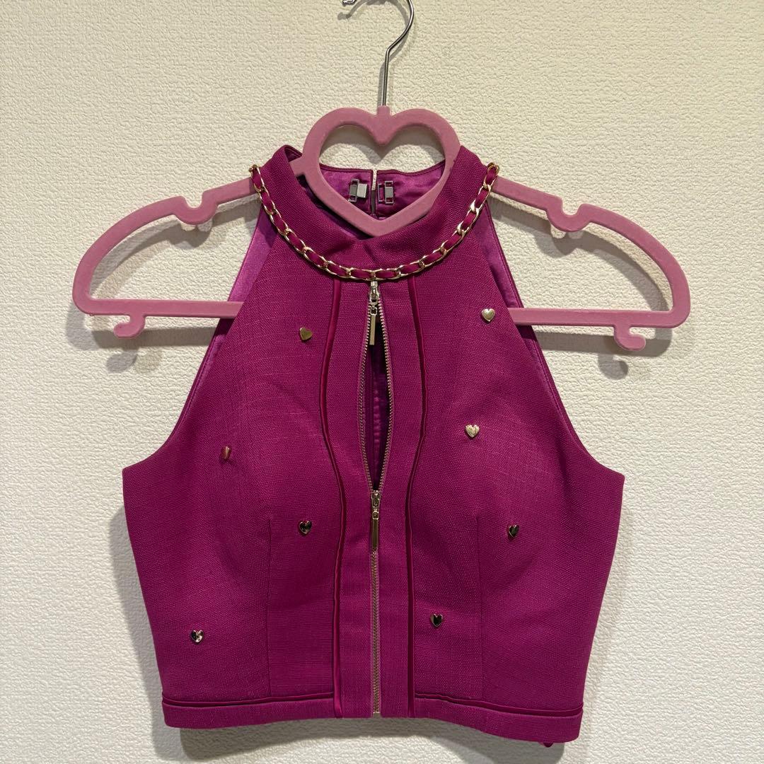 ローブドフルール ハートスタッズバストジップセットアップミニキャバドレス