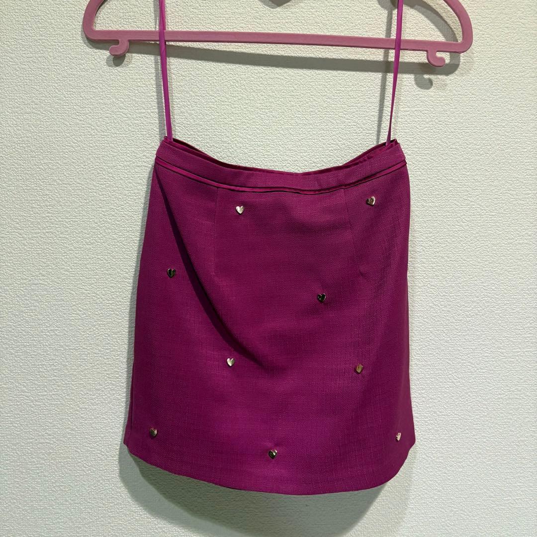 ローブドフルール ハートスタッズバストジップセットアップミニキャバドレス