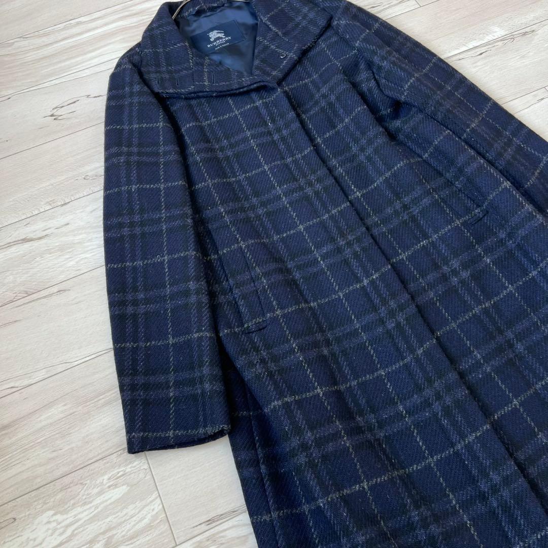 BURBERRY LONDON ロングコート チェック ウール イギリス製