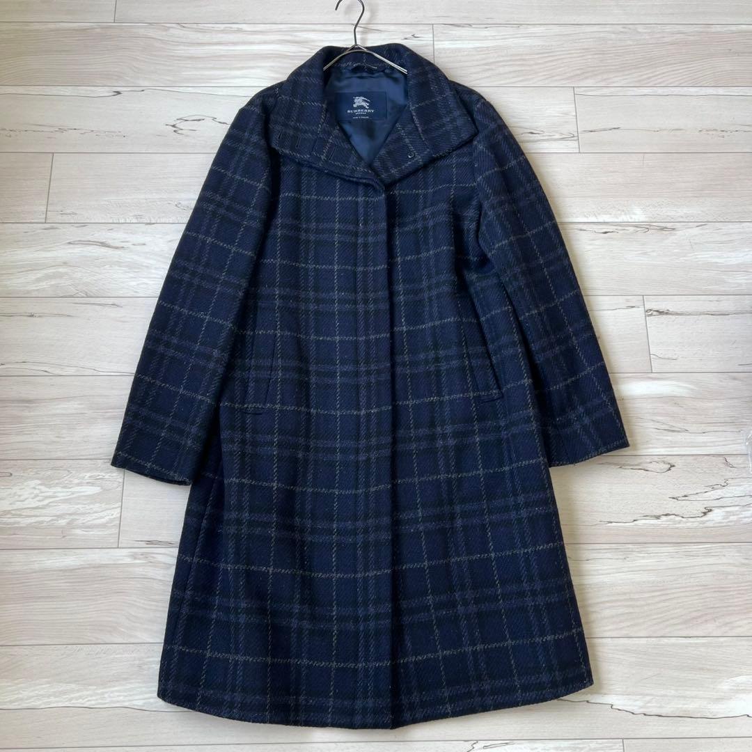 BURBERRY LONDON ロングコート チェック ウール イギリス製