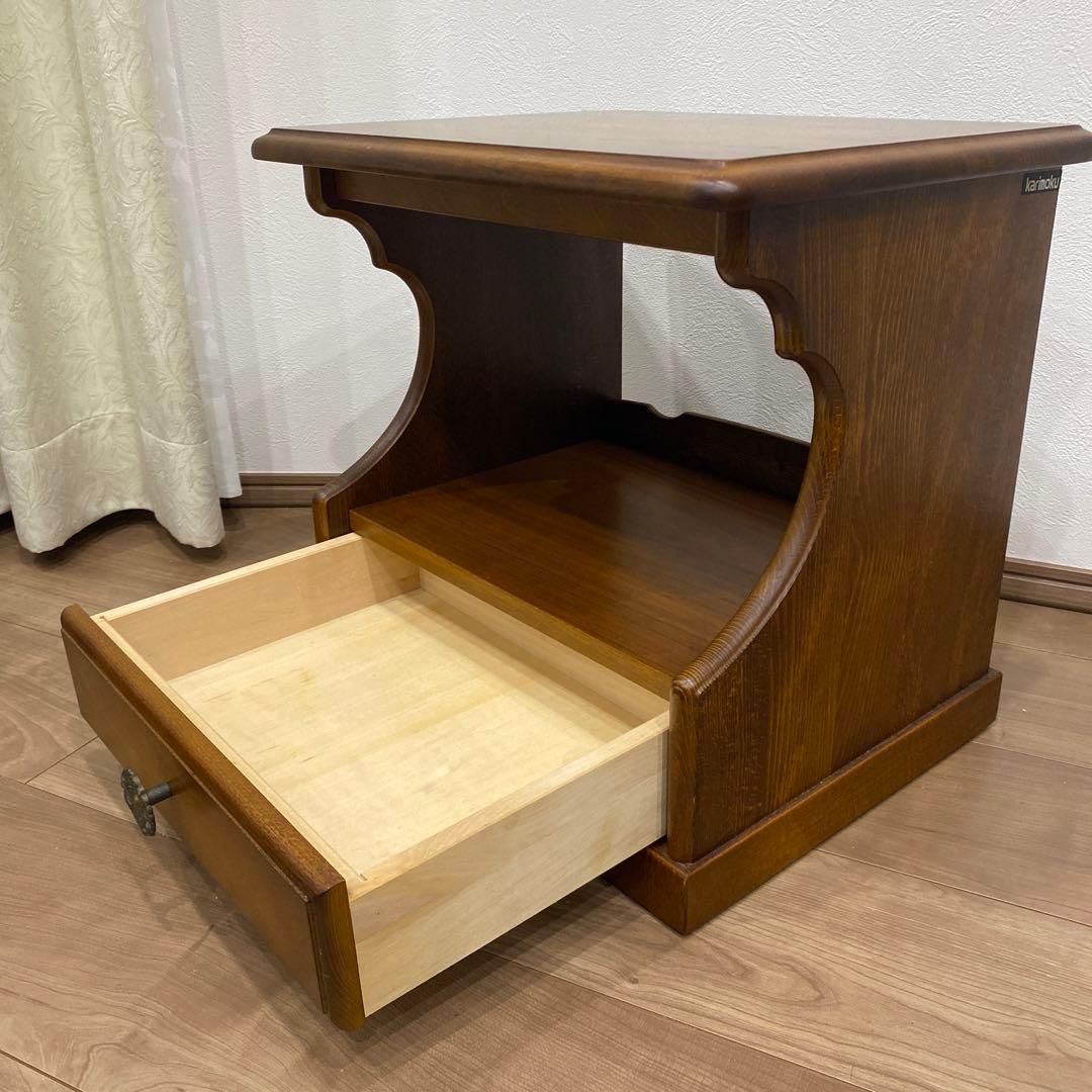 カリモク サイドテーブル ナイトテーブル 電話台　回転