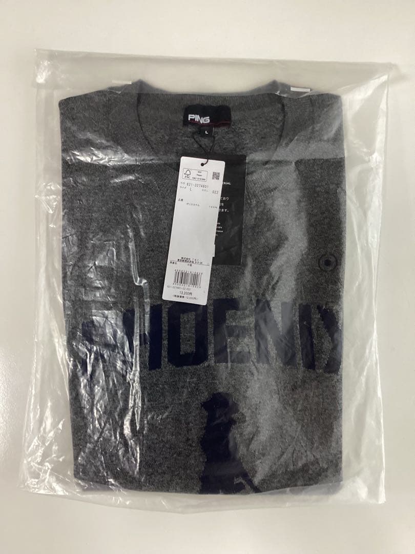 【新品】PING PHOENIX メンズ 軽量 クルーネックニットベスト (L)