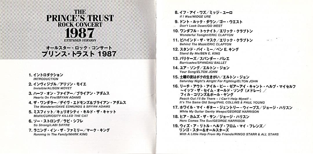 PRINCE'STRUST ROCK CONCERT 1987国内盤DVD+CD