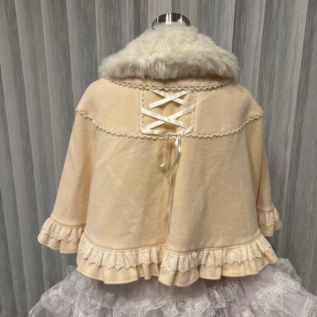 Angelic Pretty アイボリー ファー付き ケープコート 美品