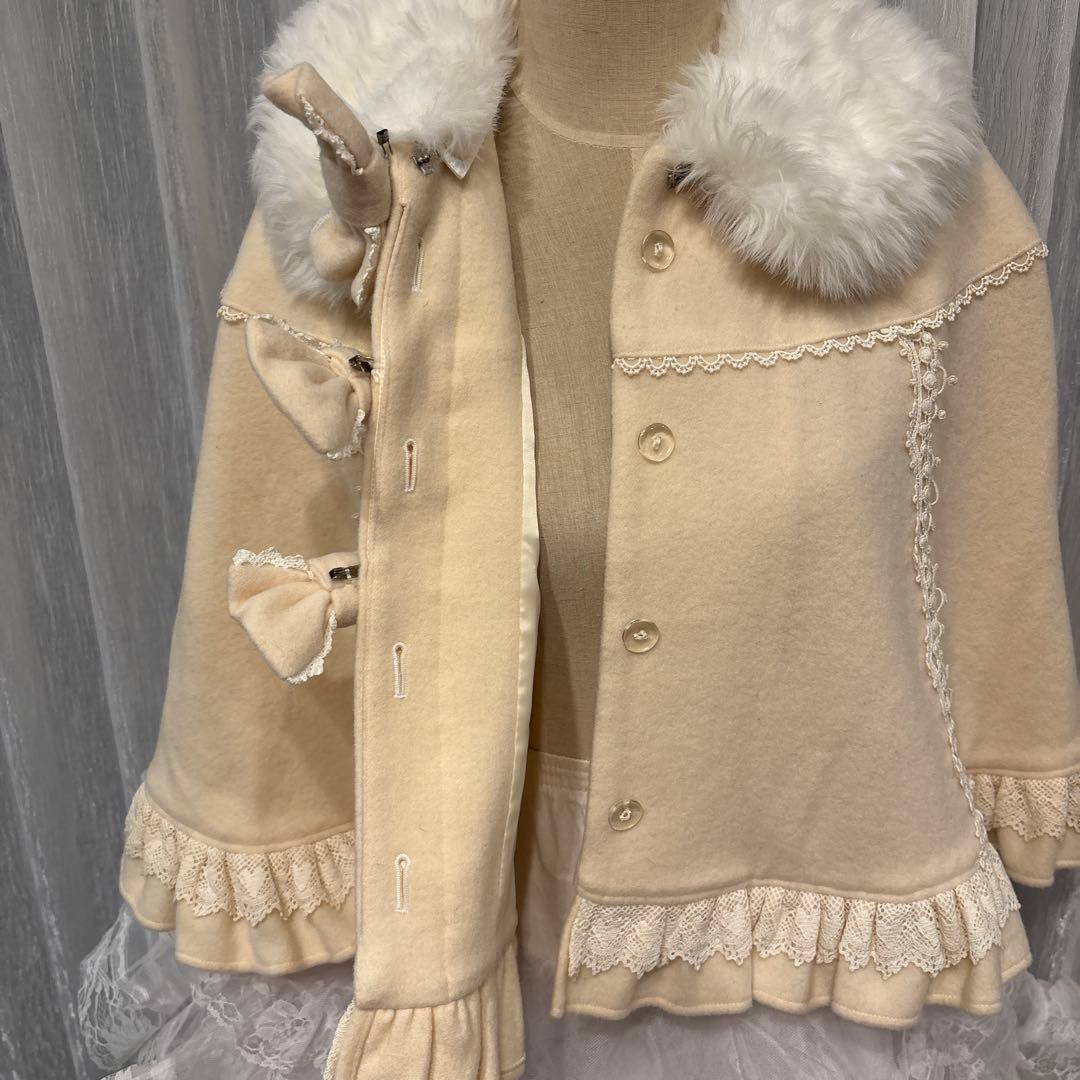 Angelic Pretty アイボリー ファー付き ケープコート 美品