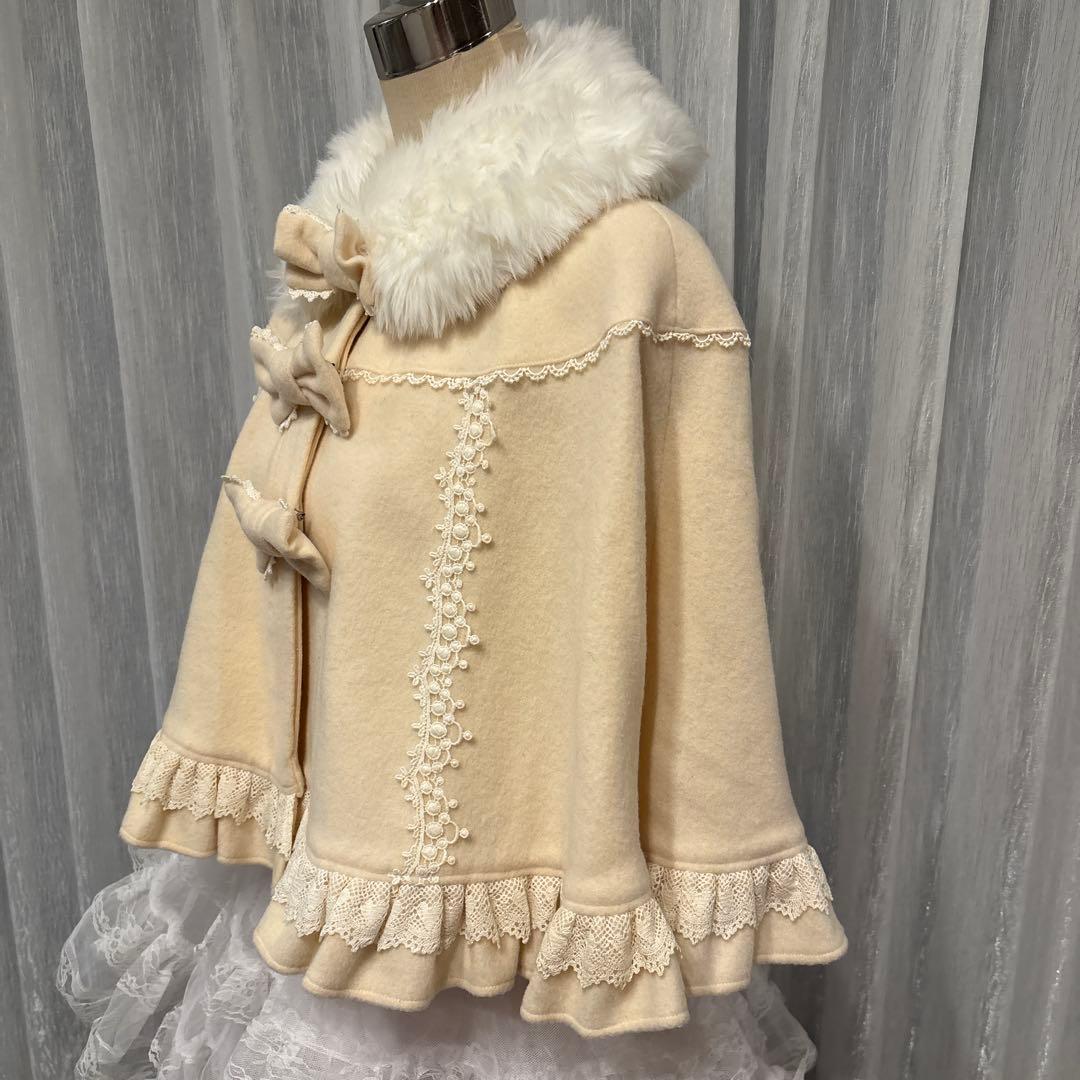 Angelic Pretty アイボリー ファー付き ケープコート 美品