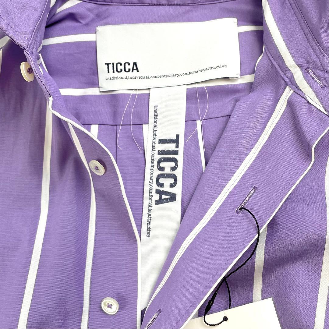 未使用タグ付 TICCA ストライプシャツワンピース SOMELOS パープル