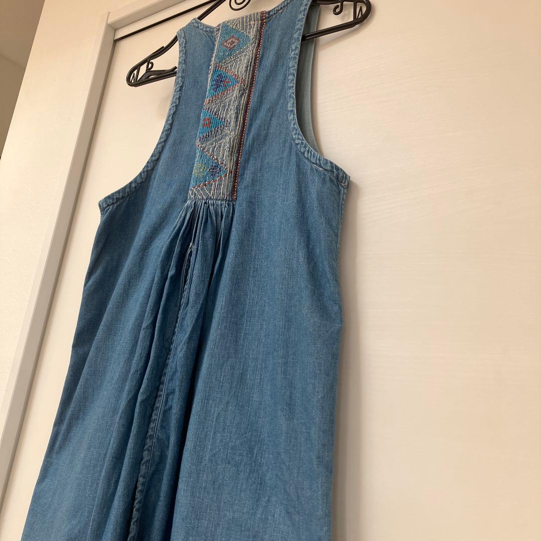 キャピタル　デニム Vネック　ジレ　ロング