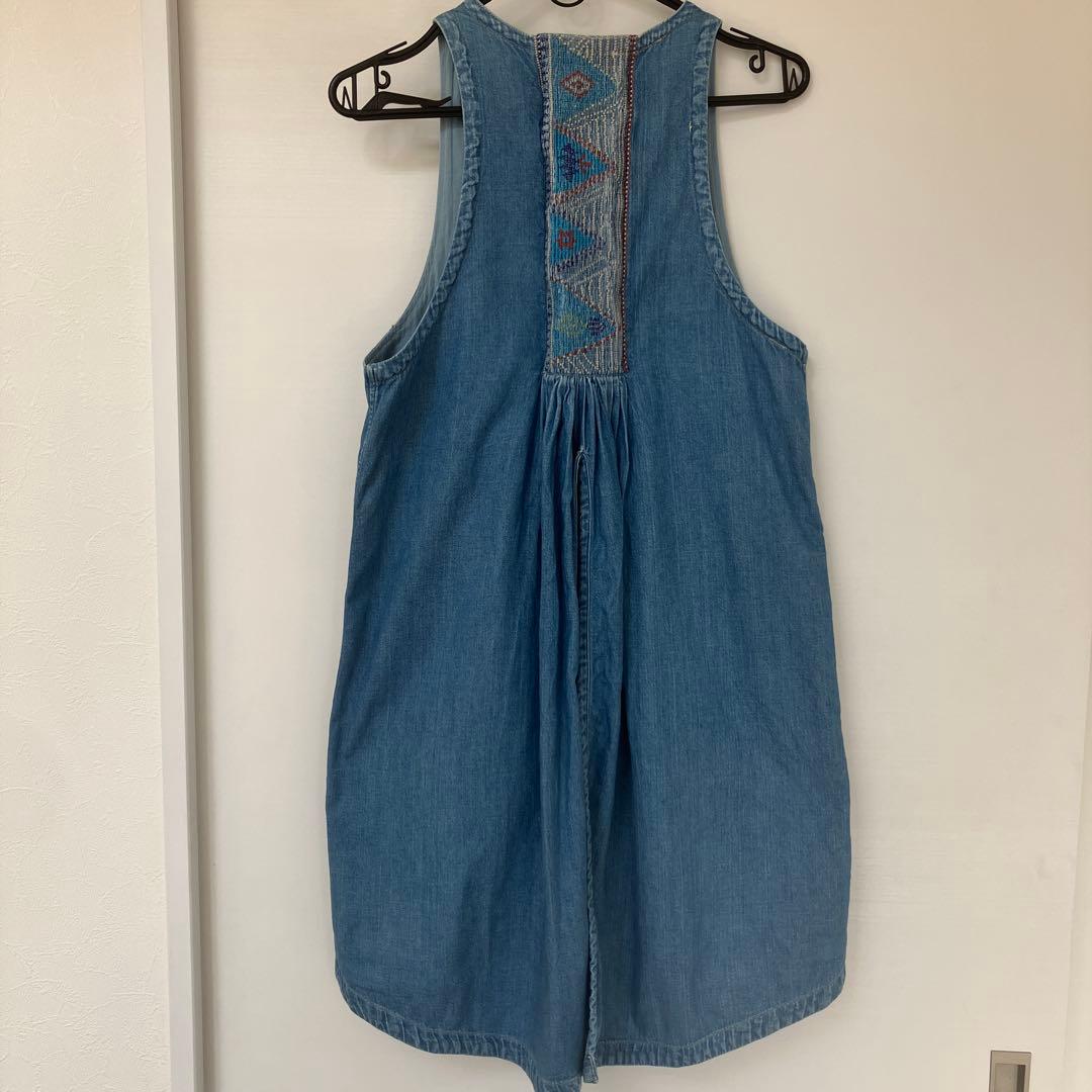 キャピタル　デニム Vネック　ジレ　ロング