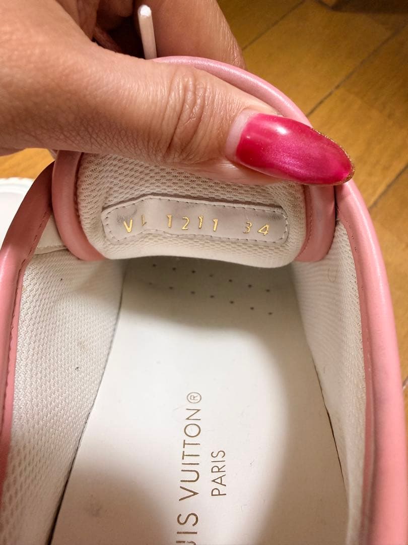 【美品】お買得品Louis Vuitton スニーカーピンク34 21.5センチ