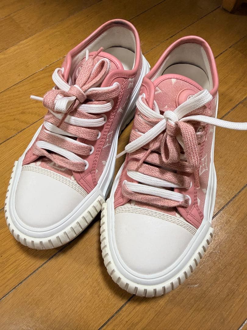 【美品】お買得品Louis Vuitton スニーカーピンク34 21.5センチ