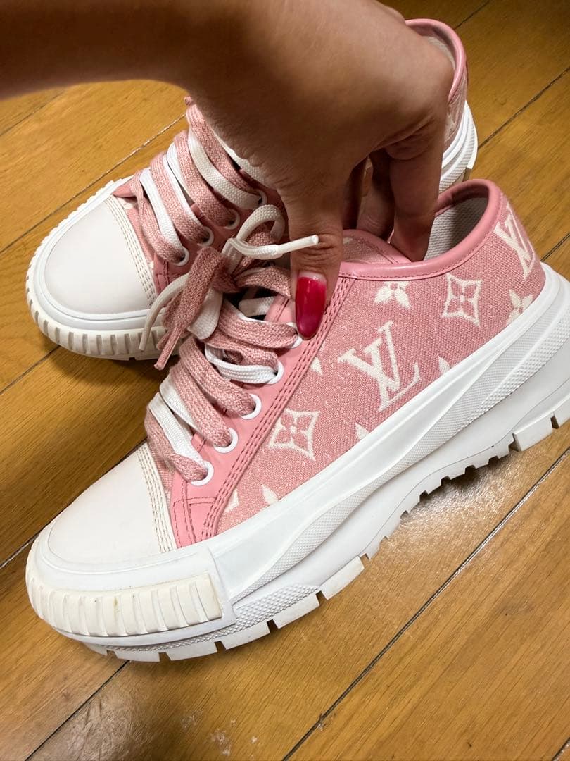 【美品】お買得品Louis Vuitton スニーカーピンク34 21.5センチ