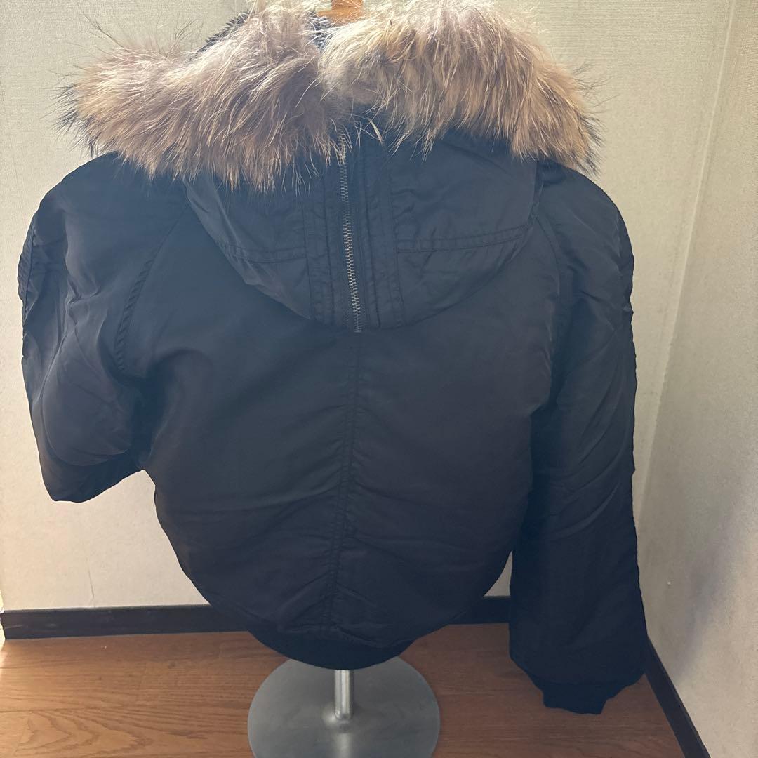 ヒューストン　N-2B ブラック　天然ファー使用