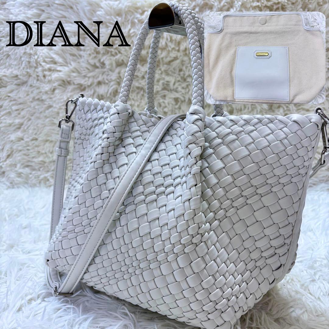 美品 DIANA 2WAY メッシュ ショルダーバッグ トートバッグ インナー