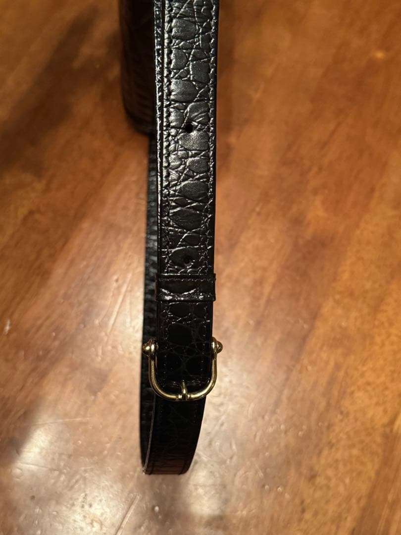 Celineオールドセリーヌ エナメル 型押し ショルダバッグ 黒