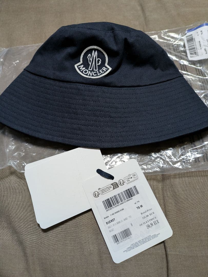 MONCLER バケットハット ネイビー Lサイズ