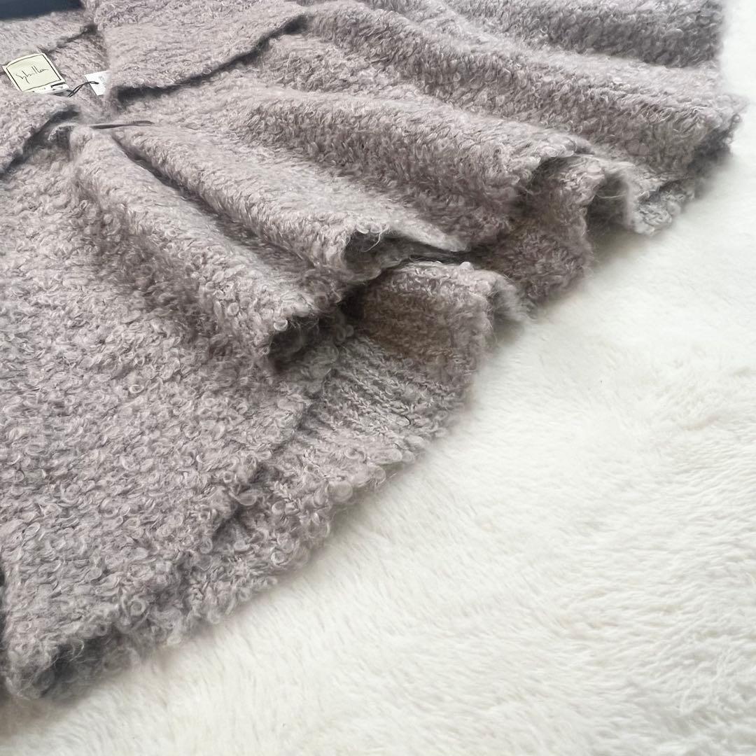 タグ付【シビラ】モヘアウールシャギーカーディガン☆ポンチョ☆Ｖネック☆グレー☆M