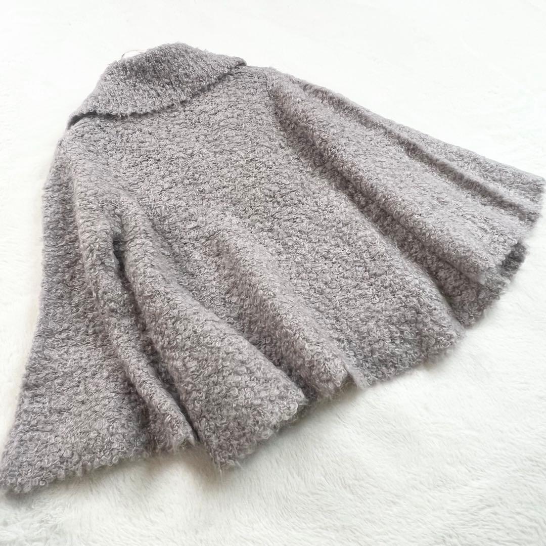 タグ付【シビラ】モヘアウールシャギーカーディガン☆ポンチョ☆Ｖネック☆グレー☆M