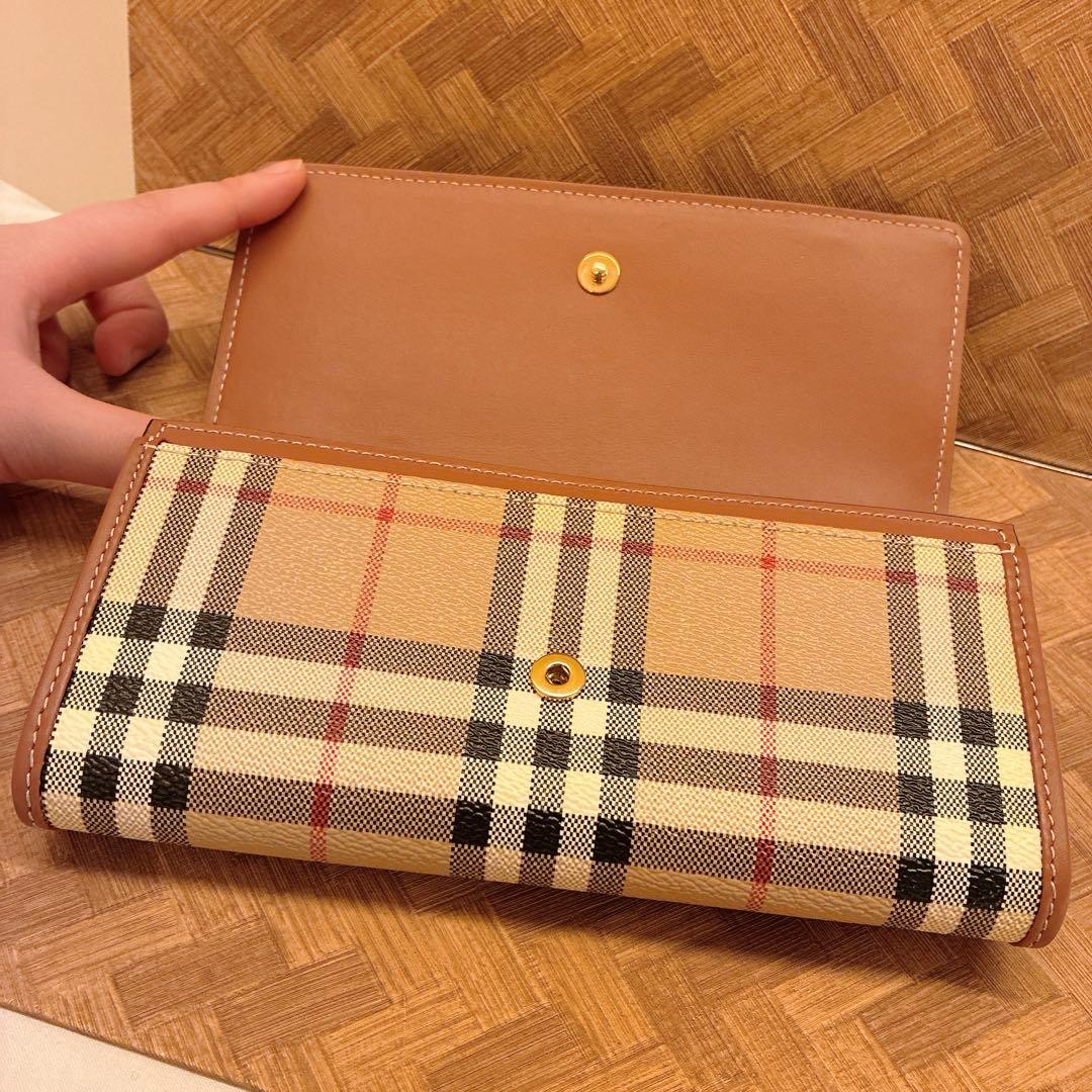 【未使用】バーバリー チェックコンチネンタルウォレット アーカイブベージュ