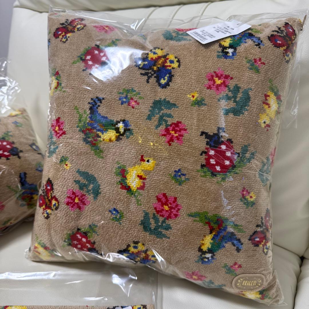 フェイラー　クッション2点＋ティッシュBOXカバー