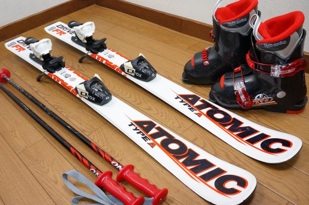 メンテ済 100cm 靴19cm ATOMIC スキーセット