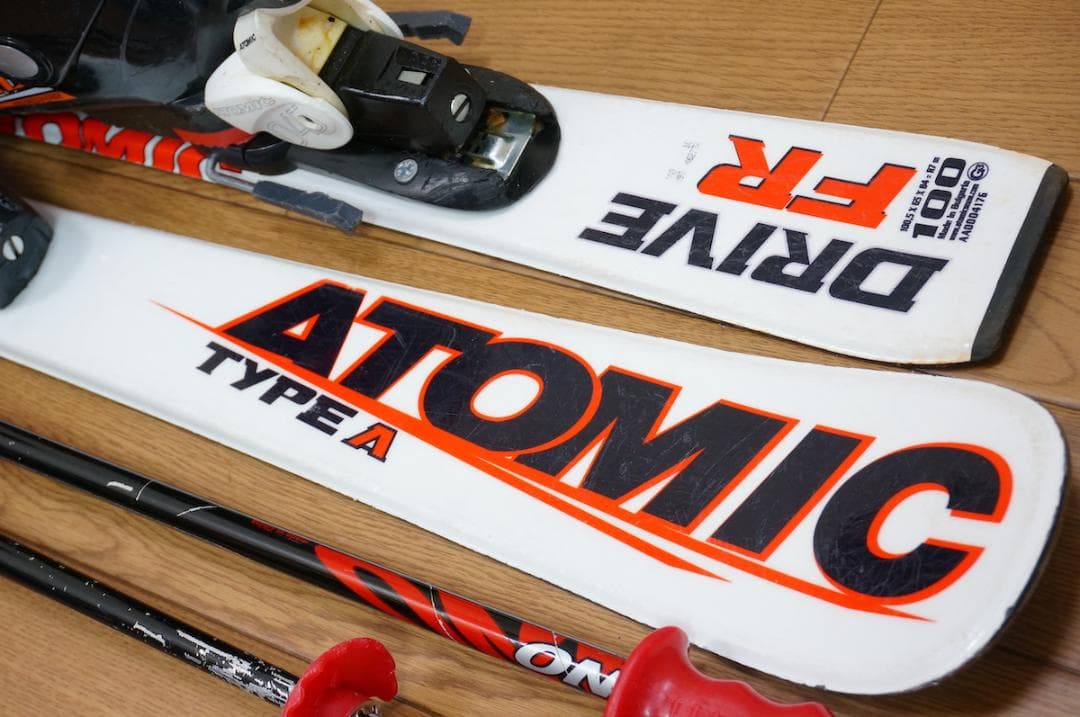 メンテ済 100cm 靴19cm ATOMIC スキーセット