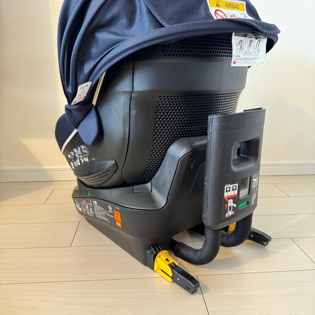 【美品】エールベベ クルット5i グランス /ネイビー/ISOFIX/回転式