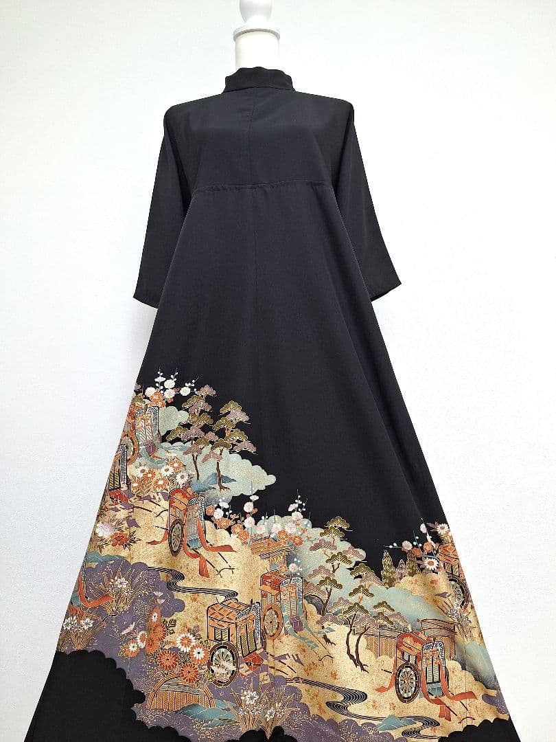 着物リメイクワンピース3657