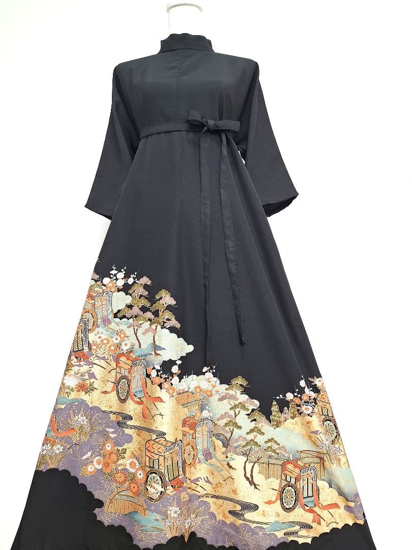 着物リメイクワンピース3657