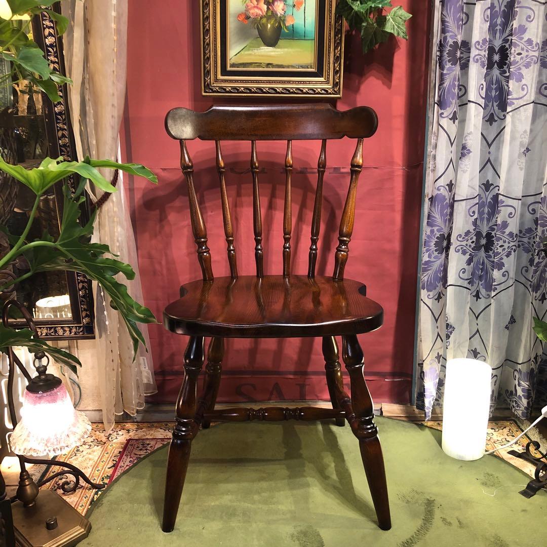 ぶた　L ４　キツツキマーク ヴィンテージ スピンドルチェア　飛騨産業