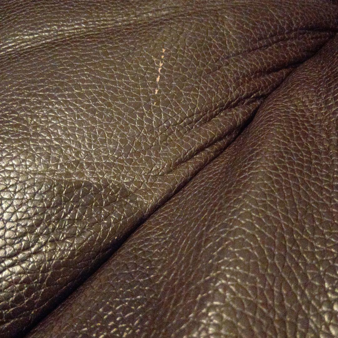 ダークブラウン レザー 3人掛けソファ