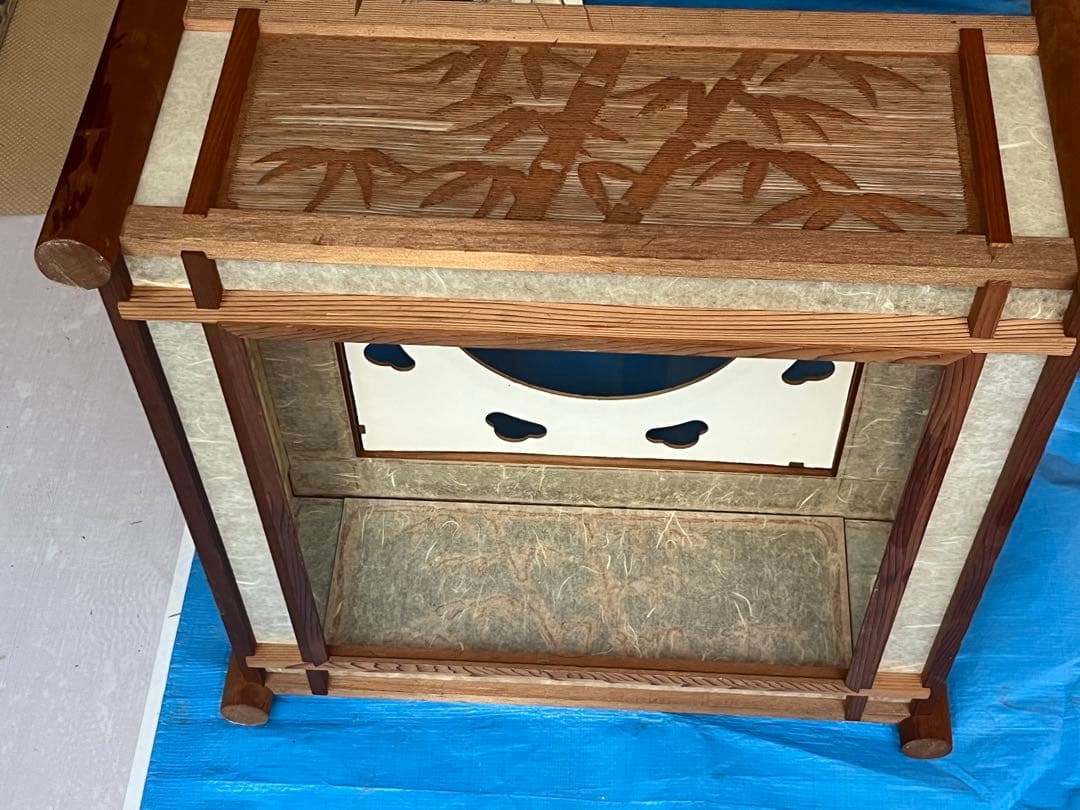 天井照明 和 手彫り 和風 日本家屋 木彫り 枠 照明