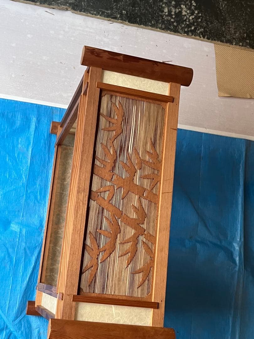 天井照明 和 手彫り 和風 日本家屋 木彫り 枠 照明