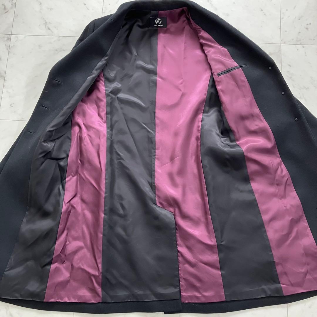 美品 ポールスミス チェスターコート 黒 42 ウール100%