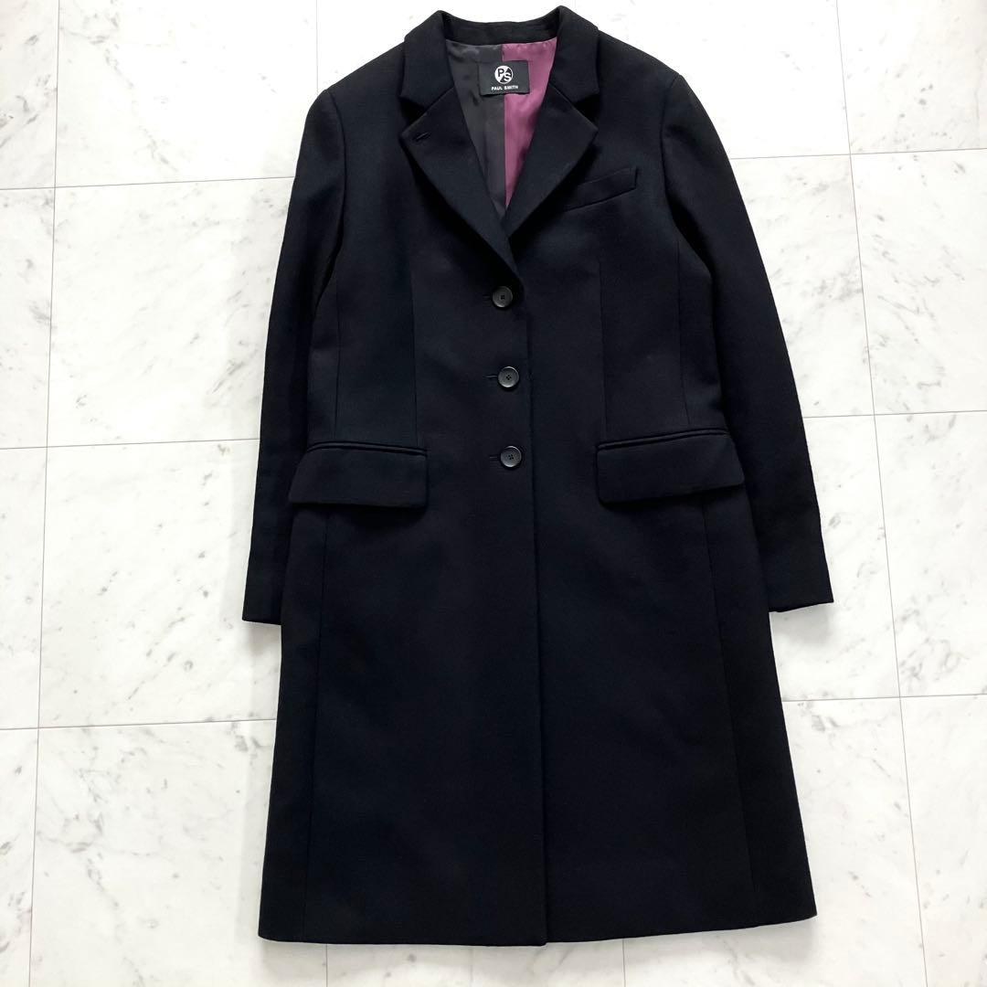 美品 ポールスミス チェスターコート 黒 42 ウール100%