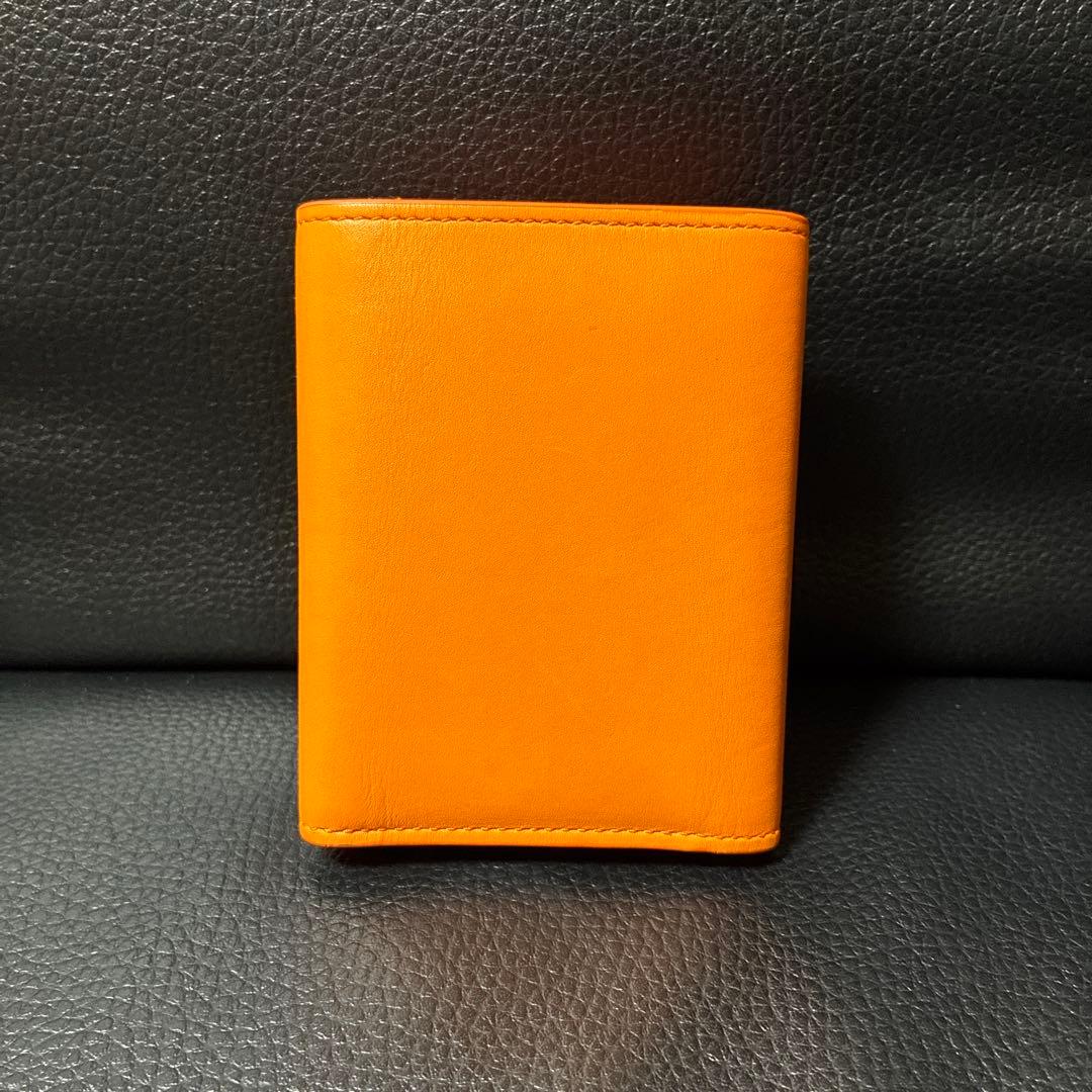 LOEWE オレンジ 三つ折り財布（箱 巾着 レシート付属）
