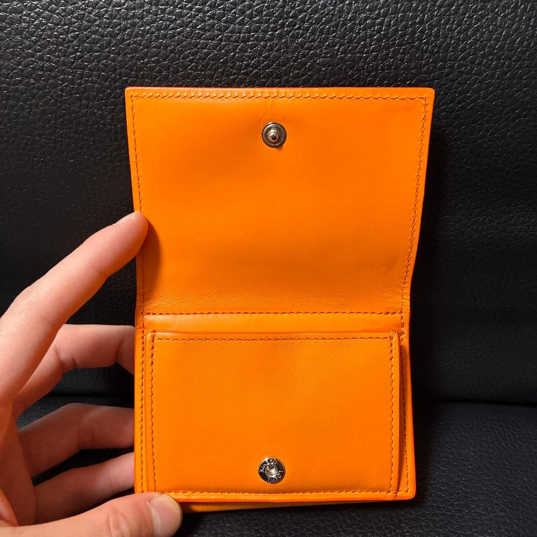 LOEWE オレンジ 三つ折り財布（箱 巾着 レシート付属）