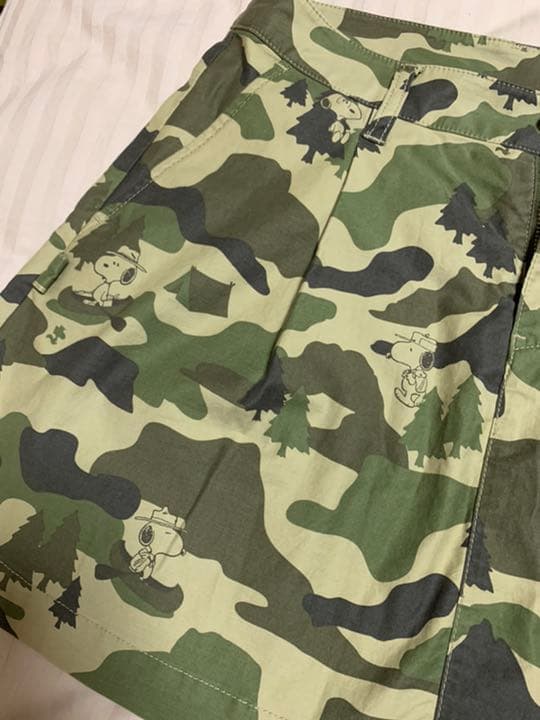 パーリーゲイツ　スカート　スヌーピー　カモフラ