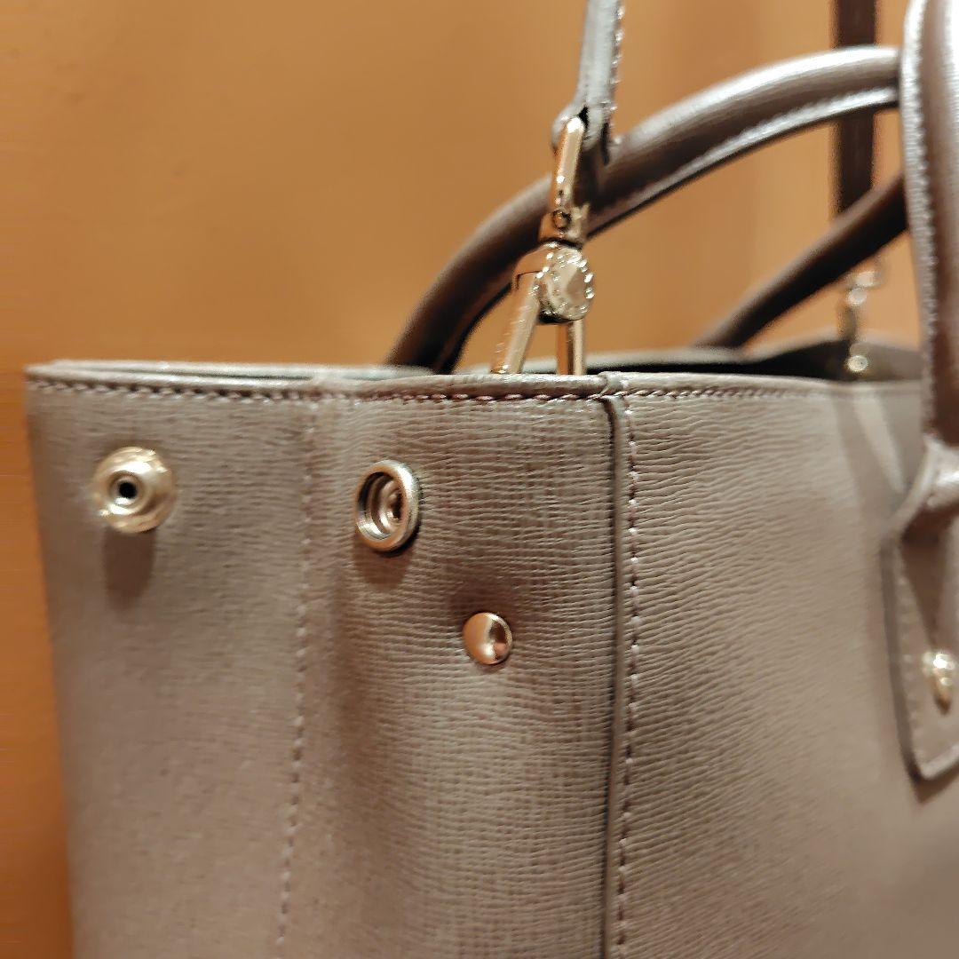 FURLA グレージュハンドバッグ 保存袋付き
