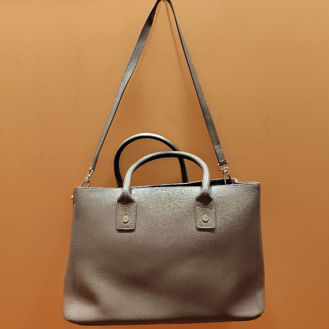 FURLA グレージュハンドバッグ 保存袋付き