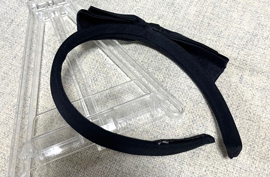 【正規品/美品】CHANELカチューシャ リボン ブラック シャネル