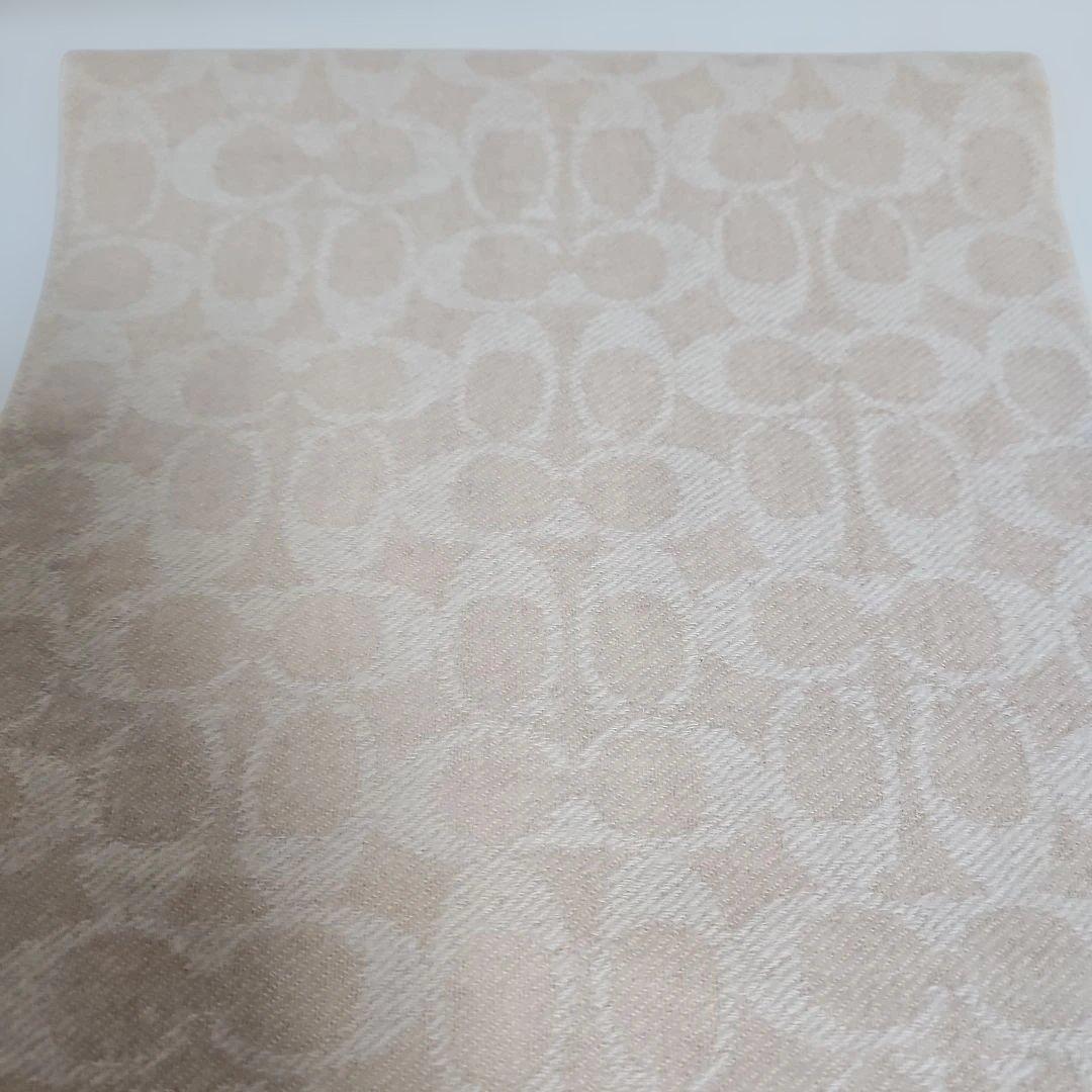 COACH カシミヤ100% ストール ベージュ 大判 レディース 高級素材