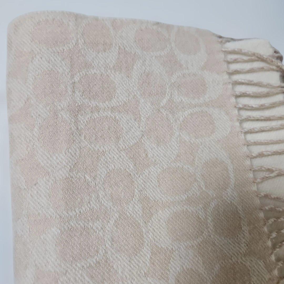 COACH カシミヤ100% ストール ベージュ 大判 レディース 高級素材