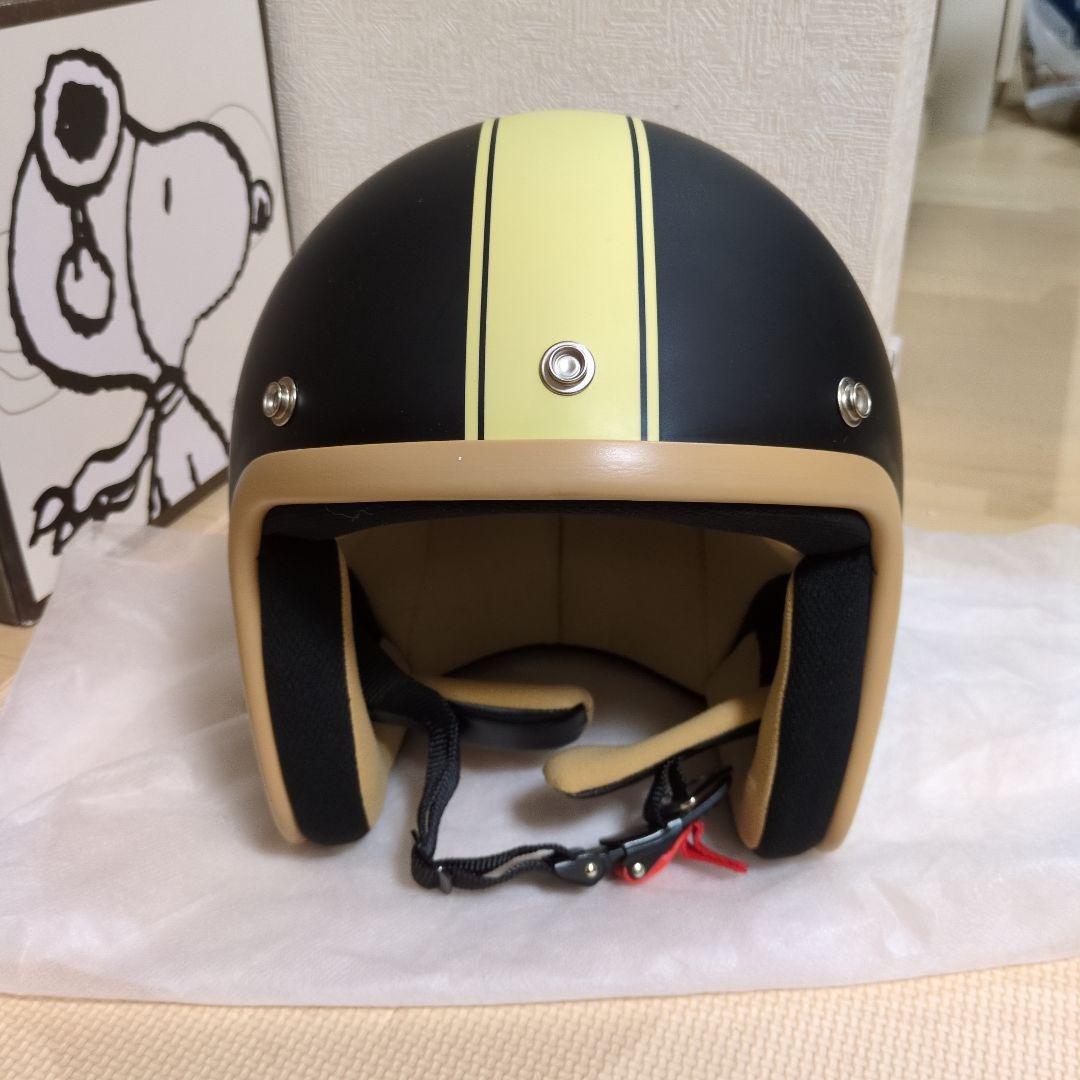 アークス　スヌーピージェットヘルメットSNJ-19　マットブラック/アイボリー