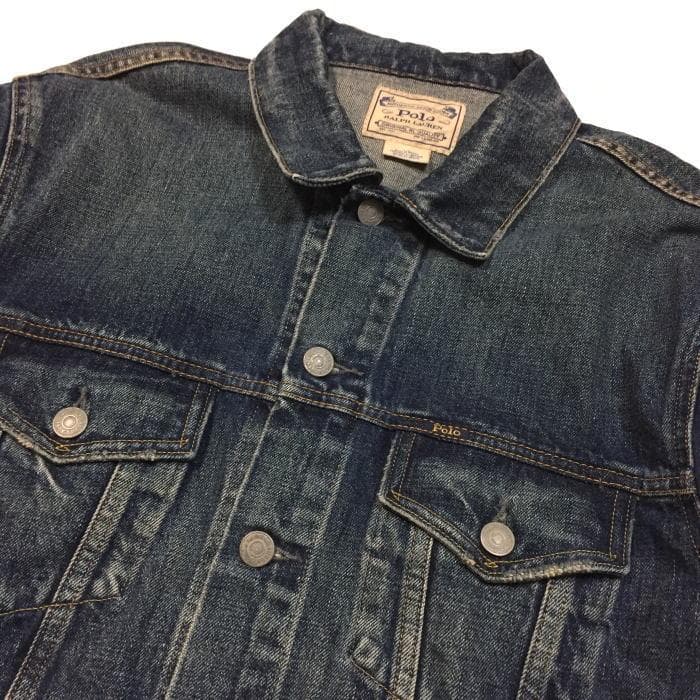 美品 希少 Ｌ ポロラルフローレン フェイデッド デニム トラッカー ジャケット