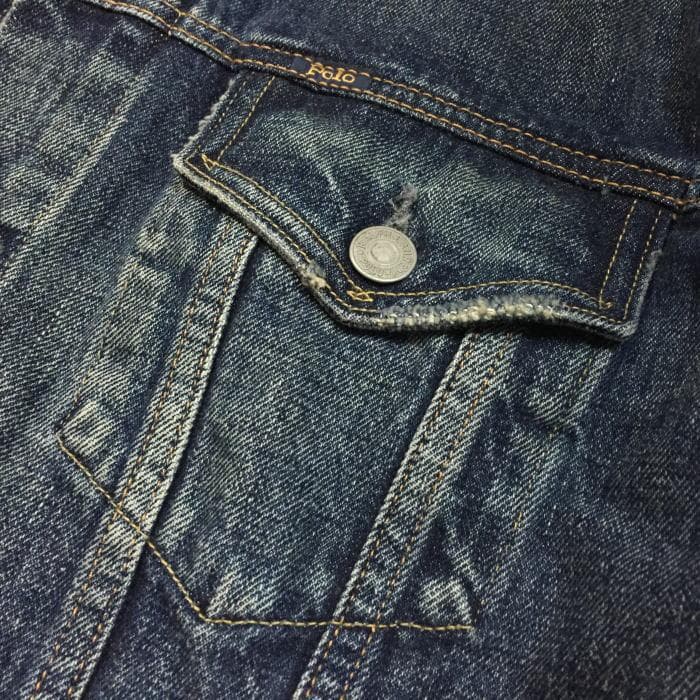 美品 希少 Ｌ ポロラルフローレン フェイデッド デニム トラッカー ジャケット