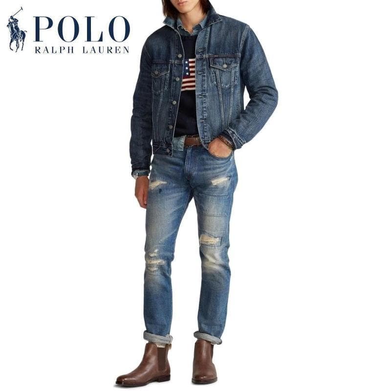 美品 希少 Ｌ ポロラルフローレン フェイデッド デニム トラッカー ジャケット